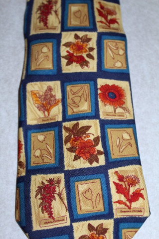 Cravata Yves Saint Laurent flori in chenar