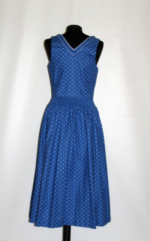 Dirndl vintage albastru cerneală "Isola" anii 70