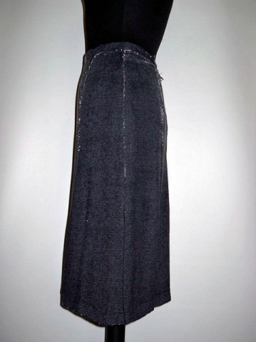 Fusta de ocazie lurex gri anii '80