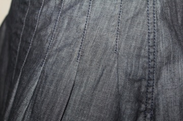 Fustă denim Benetton – anii ’90, bleumarin-indigo, croială structurată - Img 5