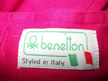 Fusta jeans fucsia "Benetton" anii '80