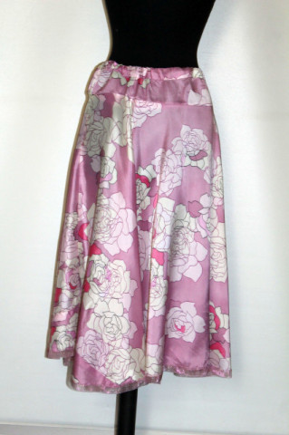 Fustă lila print floral anii 60