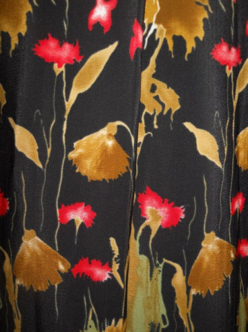 Fusta vintage din crepe print floral anii '70