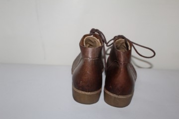 Ghete retro Gino Venturi anii ’80 – piele maro & crem, vintage street‑style - Img 4