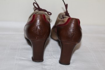 Ghetuțe stil pin‑up bicolor – piele naturală moale, vintage chic - Img 6