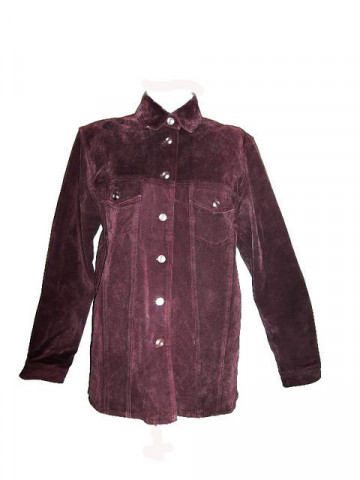 Haina de piele intoarsa violet pruna anii '70