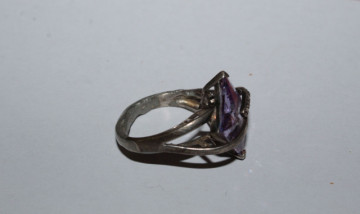 Inel din argint ametist violet anii 50