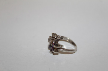Inel vintage cu cristale și ametist – bijoux statement anii ’70 - Img 2