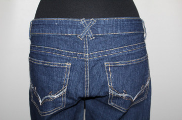 Jeans New Kobo din denim albastru închis – model skinny, talie joasă - Img 4