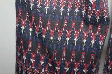 Pantaloni print geometric bleumarin și vișiniu – retro repro anii ’60 - Img 8