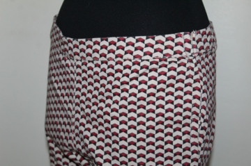 Pantaloni print geometric vișiniu repro anii 60