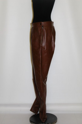 Pantaloni retro din piele maro anii '80