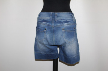 Pantaloni scurți jeans cu aplicații ținte – retro repro anii ’70 - Img 4