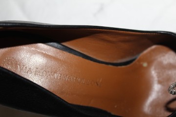 Pantofi piele naturală Via Montenapoleone – negri cu ținte argintii, vintage - Img 7
