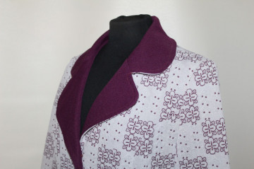 Pardesiu vintage flori în relief violet‑gri – anii ’60 - Img 4