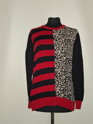 Pulover dungi și animal print, Micha, tricot bumbac