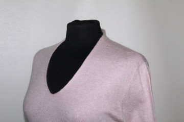 Pulover roz porțelan Only & Only – tricot fin vintage, stil Lolita - Img 4