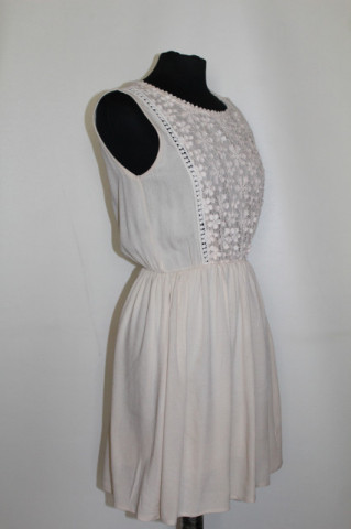 Rochie bej din pânză topită Nisan – stil retro fresh - Img 5