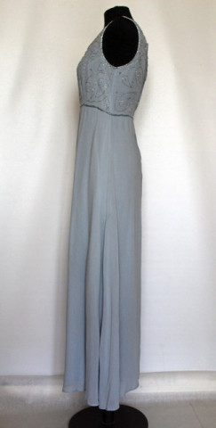 Rochie de ocazie bleu broderie margele anii '80