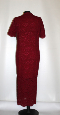 Rochie de ocazie din dantelă vișinie – retro repro anii ’50 - Img 2