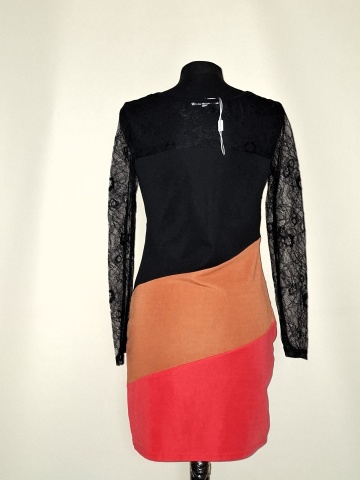 Rochie de ocazie Graffith repro anii ’80 – dantelă & poliester multicolor - Img 3
