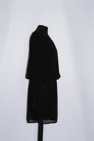 Rochie de ocazie neagră Kaffe – chiffon, croială fluidă și detalii elegante - Img 4