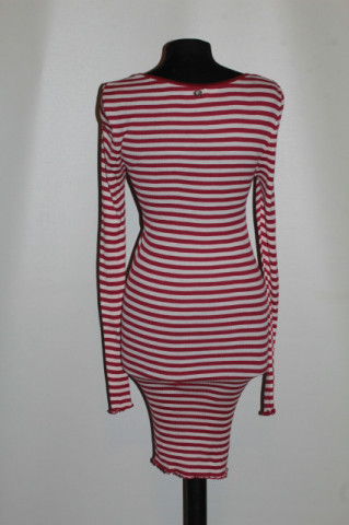 Rochie dungi orizontale Culture din mătase & bumbac – retro nautic cu vibe boho - Img 3