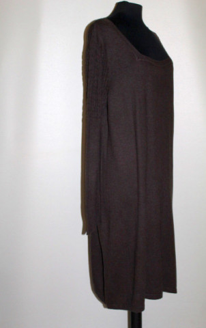 Rochie maro închis din tricot – repro anii ’60, siluetă clasică - Img 4