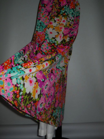 Rochie maxi print floral multicolor anii '60 - Img 3