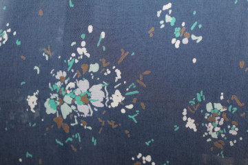 Rochie print floral pe fond albastru petrol anii '50