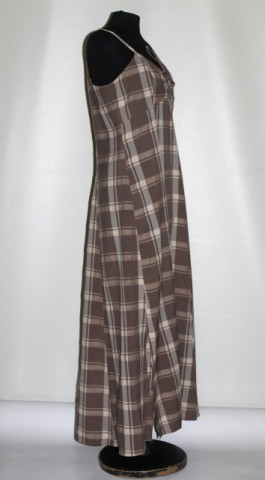 Rochie retro din carouri maro‑cafea Jacqueline de Young – anii ’90 - Img 4