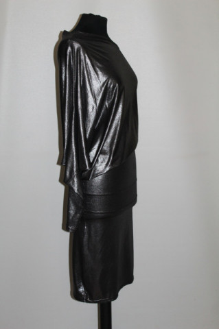 Rochie retro Fervente argintiu metalizat – retro anii ’90 - Img 4