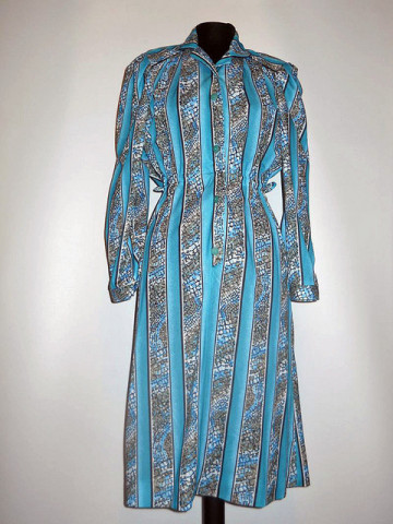 Rochie turcoaz cu dungi anii ‘70