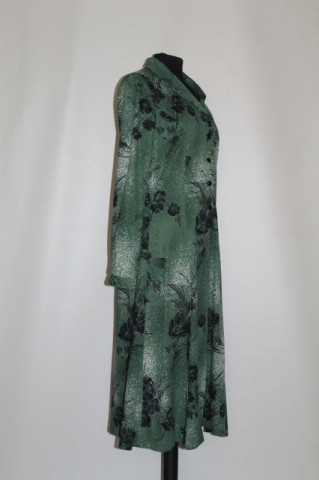 Rochie verde mentă print floral negru – vintage anii ’70 - Img 3
