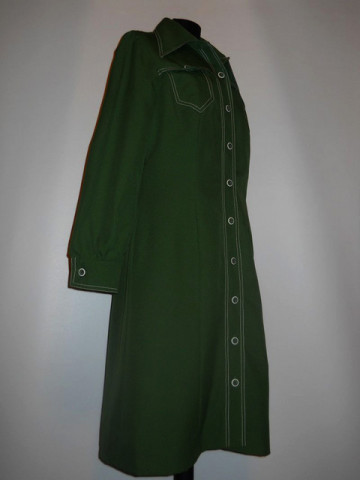 Rochie verde "Neiman Marcus" anii '70