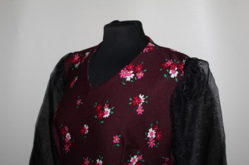 Rochie vintage anii ’70 cu mâneci din voal — floral  - Img 5