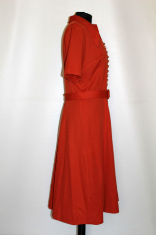 Rochie vintage cărămizie cu centură – anii ’70 - Img 2