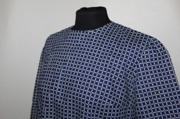 Rochie vintage carouri albastre cu alb anii '50