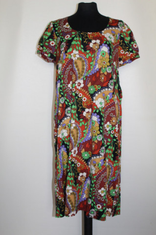 Rochie vintage cu print floral multicolor – silhouette anii ’60