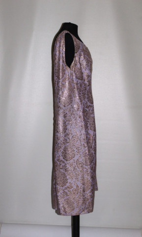 Rochie vintage din brocart model păuni anii 60