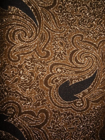 Rochie vintage din brocat maro model paisley anii '60
