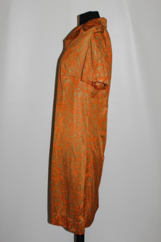 Rochie vintage portocaliu cu kaki anii '60