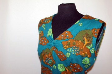 Rochie vintage print copaci anii '60