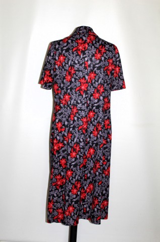 Rochie vintage print orhidee anii 70 - Img 2