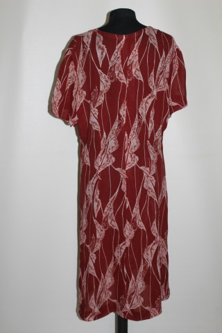 Rochie vintage vișinie print abstract anii 60 - Img 2