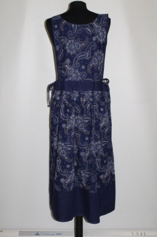 Sarafan paisley punctiform pe fond bleumarin anii '70