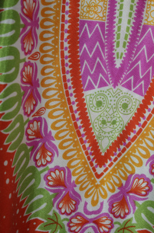 Bluză hippie vintage anii ’60‑’70 – print vegetal pe mătase artificială - Img 4