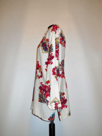 Camasa retro print floral rosu anii '80