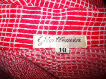 Camasa vintage patratele rosu cu alb anii '70