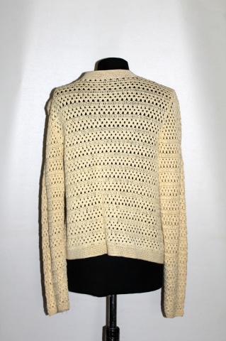 Cardigan vintage din crochet galben pai – anii ’40, realizat manual - Img 3